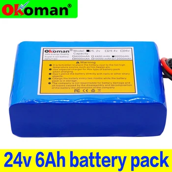 

6S2P 24V 6Ah 18650 Battery Lithium Battery 25.2v 6000mAh Electric Bicycle Moped /Electric/Li ion Battery Pack with BMS