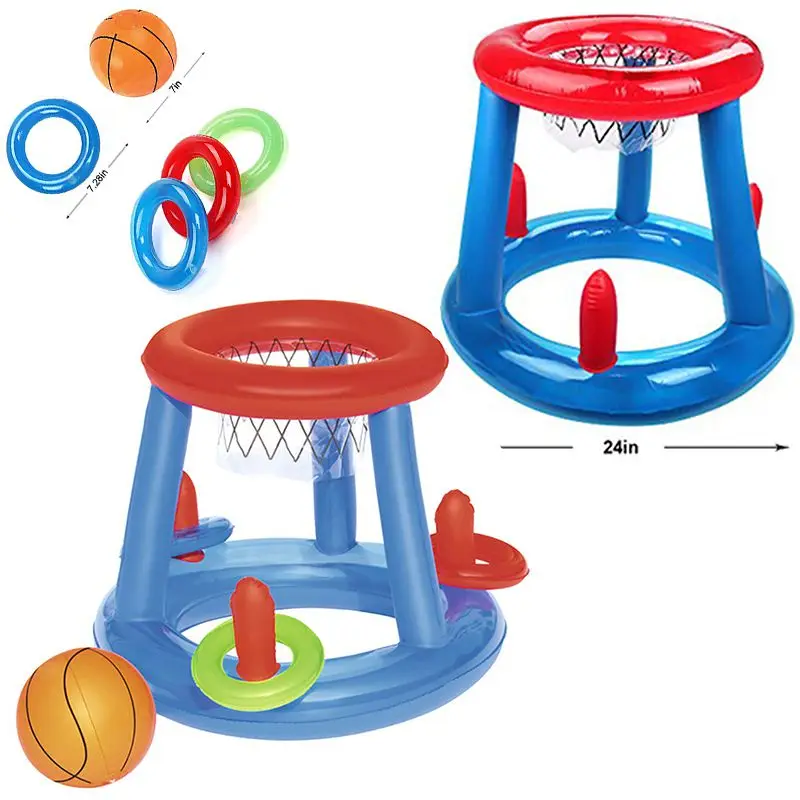 Inflatable Swimming Pool Basketball Hoop Lightweight Folding Floating Water Amusement Equipment For Beach Party - Цвет: Красный