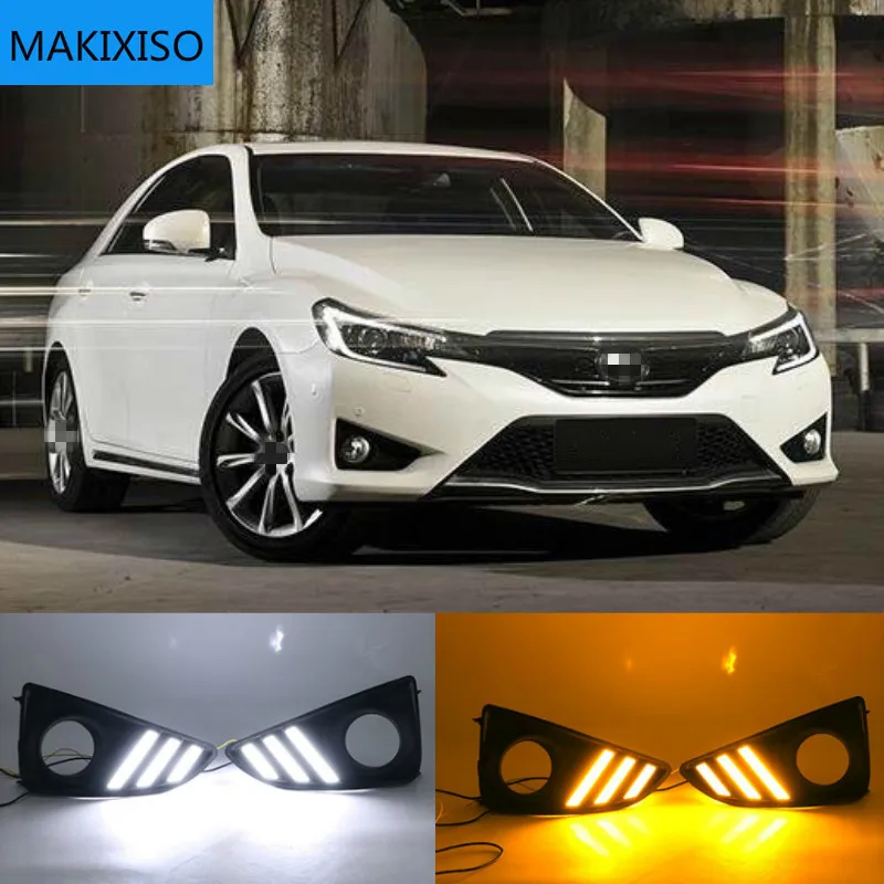 

Turn Signal Flashing Car LED Day Light 12V Daytime Running Lights DRL for TOYOTA Mark X Reiz 2013-2018 Fog Lamp