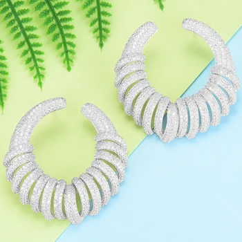 

GODKI 2019 Charms 3 Tone Cubic Zirconia Statement Earrings African korean Elegant Womens Stud Earrings in Jewelry 2019