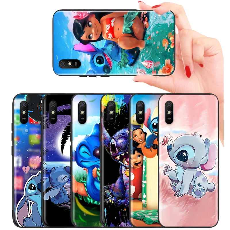 

Cute Cartoon Stitch Silicone Cover For Redmi 9C 9T 9I 9AT 9A 9 8 A 7 A 6A 6 5 A 4X Prime Pro Plus Black Soft Phone Case