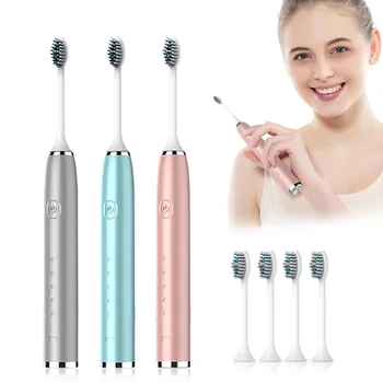 

Powerful Silicone Electric Toothbrush Soft Sonic Teeth Brush 35000time/min IPX7 Waterpoof USB Charging 5Modes Clean Tongue Teeth