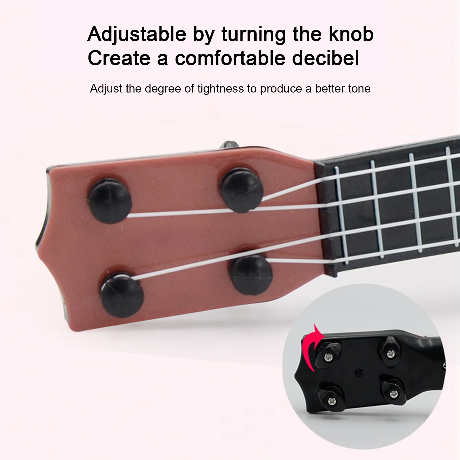 Ukulele Set Mini 4 Strings Classical Ukulele Guitar Toy Simulation Kids Children Beginner Music Enlightenment Small Guitar for Entertainment