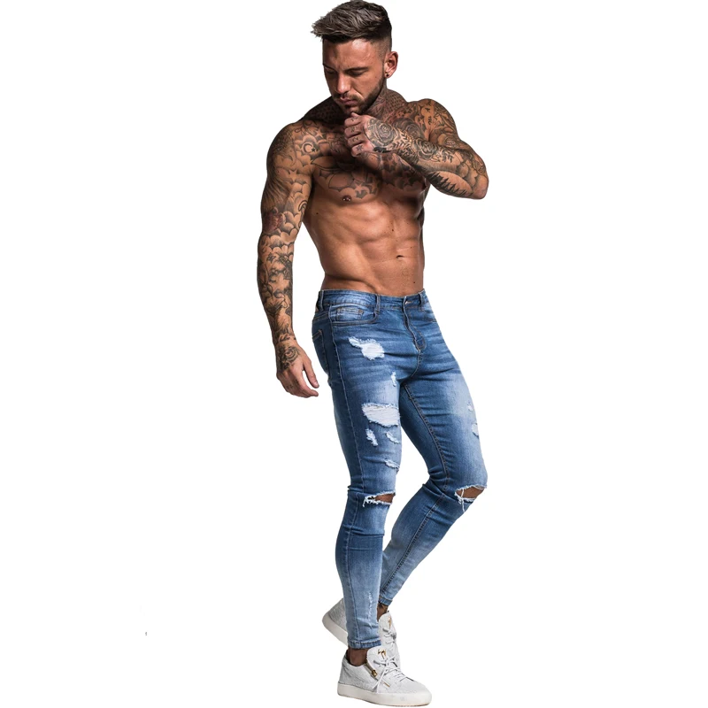 Vogue Skinny Jeans Men Slim Fit Ripped 