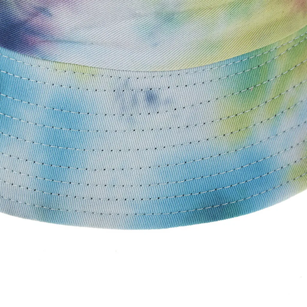 Tie Dye Панама женская летняя парусиновая Двусторонняя шляпа-ведро модная уличная мужская шляпа-Панама шляпа от солнца De4