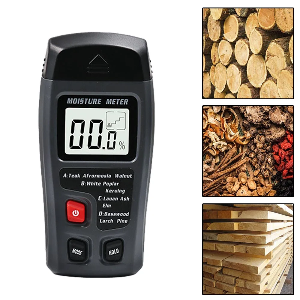 

Handheld LCD Digital Wood Moisture Test Meter Portable Log Timber Damp Tester Detector For Firewood Humidity Measuring 0~99.9%