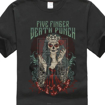 

Five Finger Death Punch Lady Muerta Men'S T Shirt Black All Size