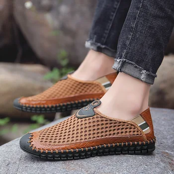 

Men's Driving Moccasins Breathable Loafers Classic Slip on Man Shoes Zapatos De Hombre Plus Big Size 47 48