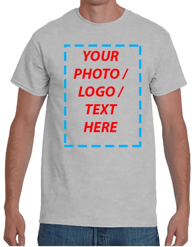 Custom T-Shirt with Your Photo Text Logo t-shirt printing DTG | Мужская одежда