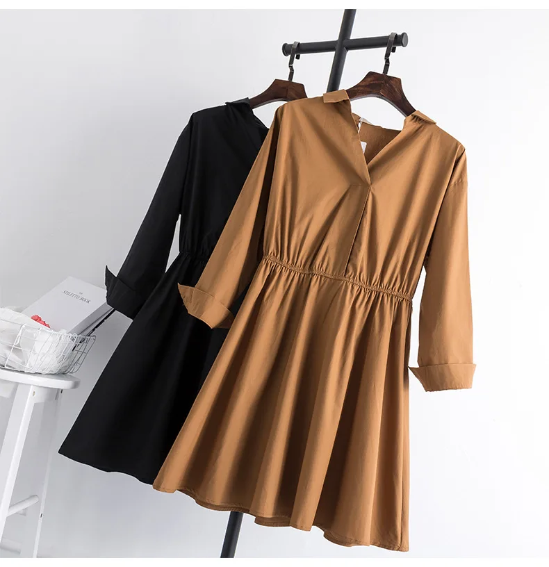Толстая мм осенняя одежда очень большое женское платье для девочек приталенный 200 плюс размер рубашка юбка