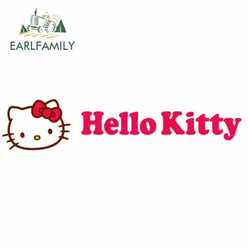 

EARLFAMILY 13cm x 2.9cm For Hello Kitty Car Sticker Auto Motorcycle Decal Trunck Window Car Styling Waterproof Graphics