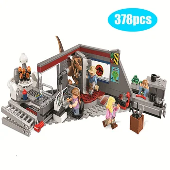 

10924 378pcs Compatible lepining Jurassic Parked Velociraptor Chase Jurassic Dinosaur World Bricks Building Block Toys