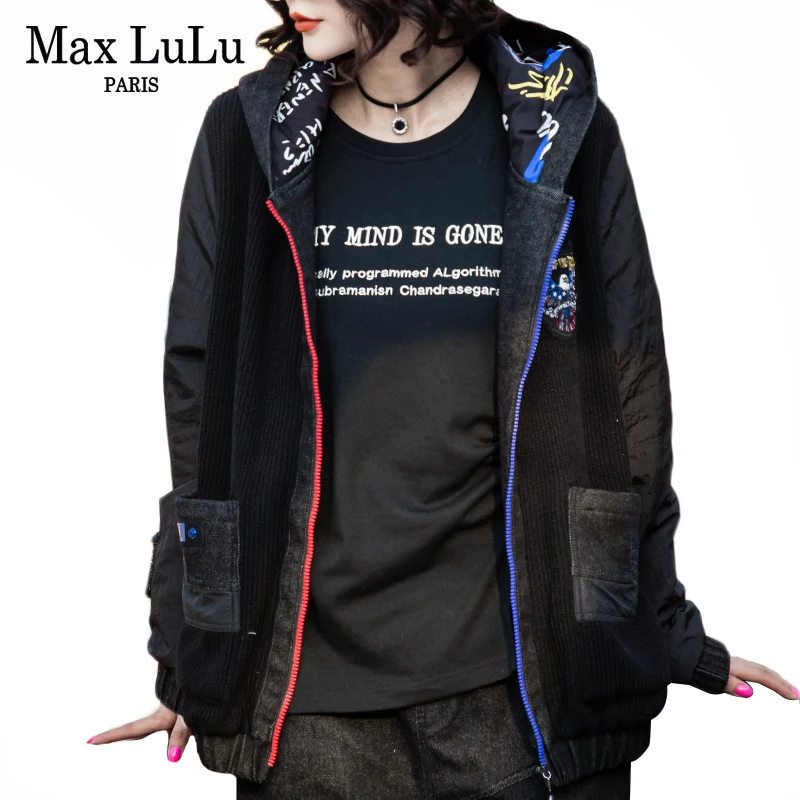 Max LuLu 2019 Роскошные корейские Брендовые женские панк уличные зимние куртки с