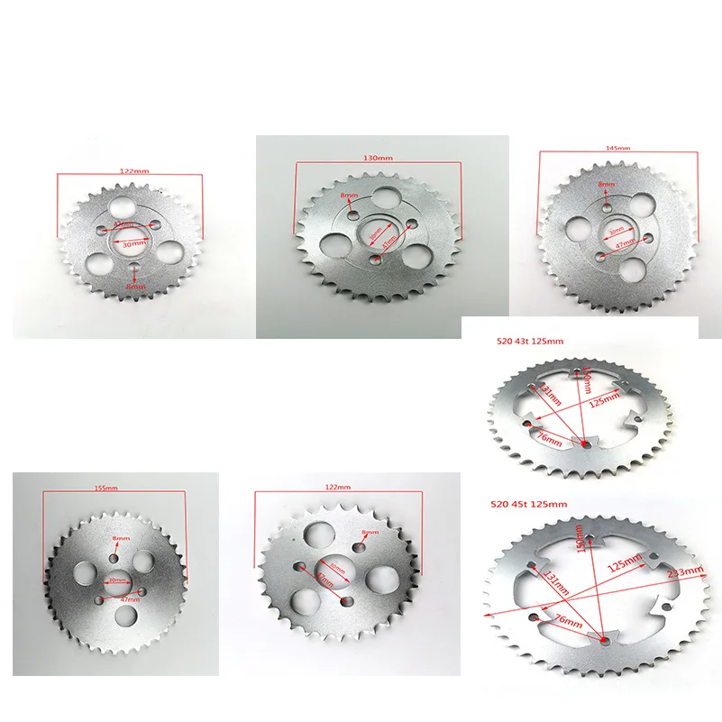 420/428/520 29T/31T/35T/37T/45T tooth 30mm 125mm drive gear Drive monkey Chain Sprocket for motorcycle monkey Bike