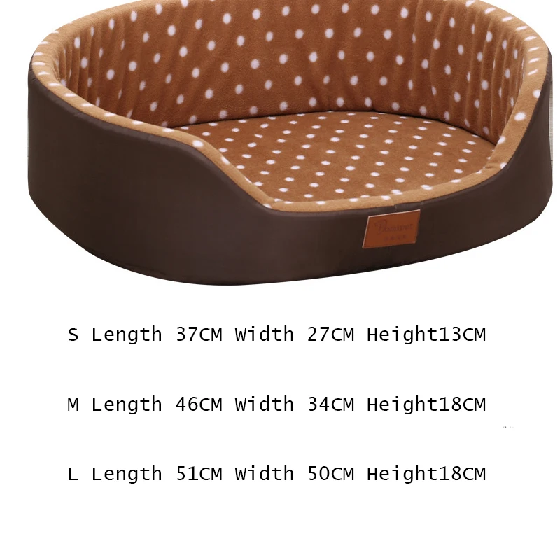 dog bed House sofa Kennel Soft Fleece Pet Dog Cat Warm Dot Pattern Top Quality dog beds mats cama para cachorro Bed For Cats