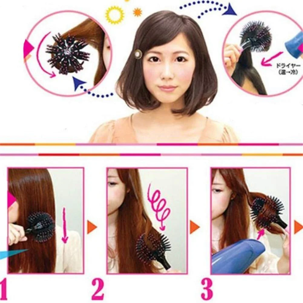 Bomba curl pente 3d 360 graus cabelo styling cabeça de plástico