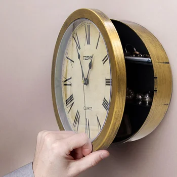 

Creative Vintage Wall Clock Hidden Storage Box