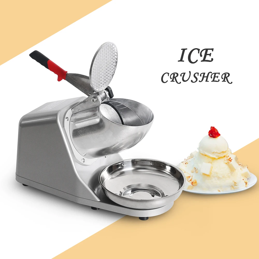 ITOP Ice Crusher Smoothie Maker Ice Shaver Machine Electric Semi-automatic Snow Cone Maker Stainless Steel Shaved Ice Machine