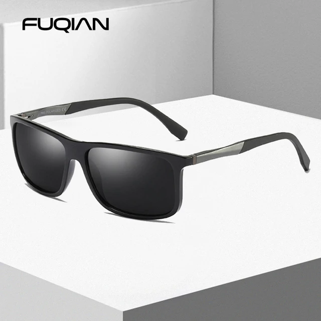 Gafas de sol polarizadas para hombre y mujer, lentes cuadradas clásicas,  elegantes, para conducir al aire libre, pescar y deportes, color negro,  UV400 - AliExpress