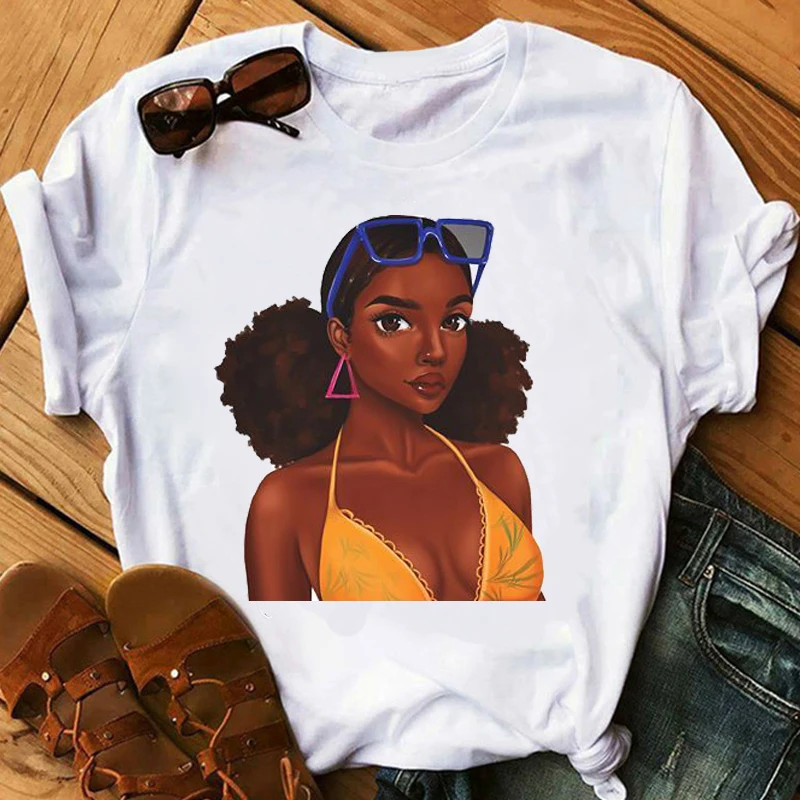 Tops Black Womens T-Shirt Gothic Vintage African American Tshirt Women Summer Clothes T Shirt Aesthetic Streetwear Dropshipping