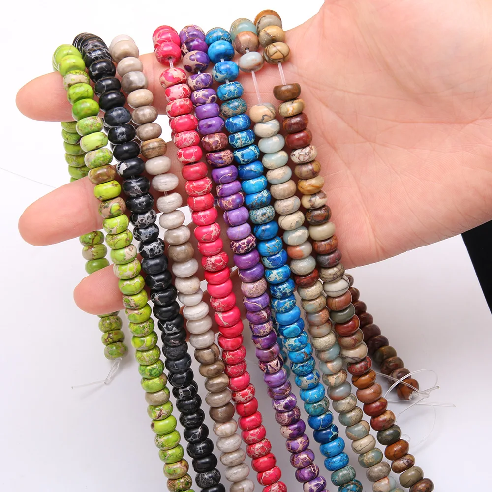 Natural Stone Beads For Jewelry Making Abacus Semiprecious Stone Loose Beads Diy Necklace