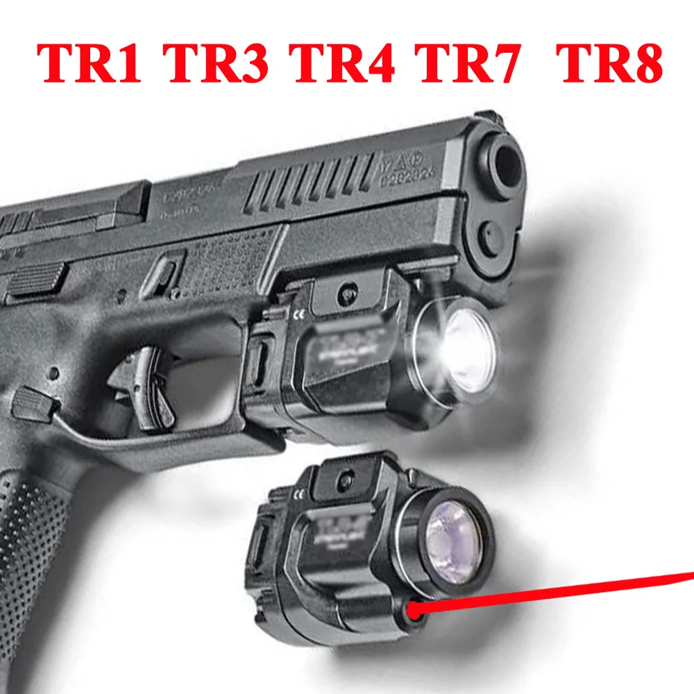 Tactical TLR Fullsize LED Weapon Light With Red Laser Sight For Pistol Hunting Glock 17 19 3 4 8 SIG CZ Laser Flashlight-0