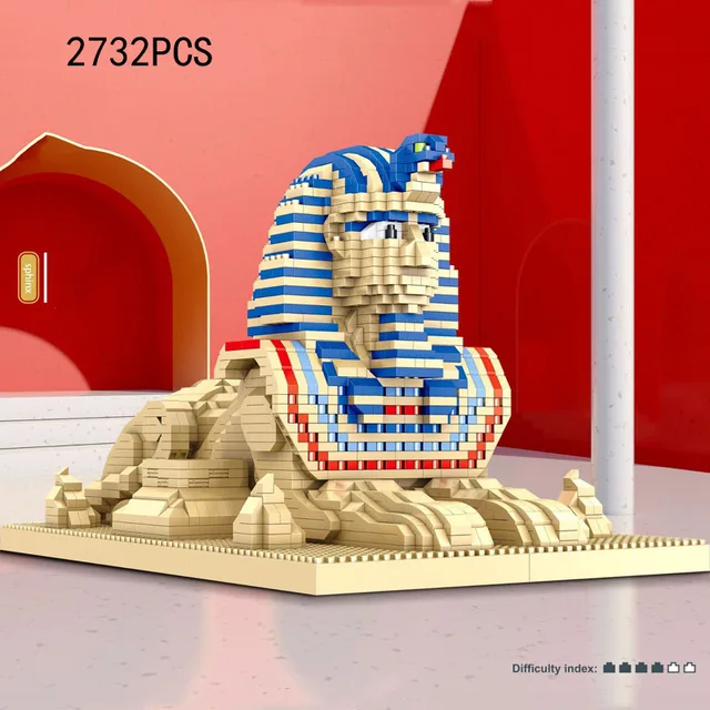 Model Nanobrick Micro Diamond Block Ancient Egypt Pyramid Sphinx World Famous Historical Architecture Build Brick Toy For Gift 2