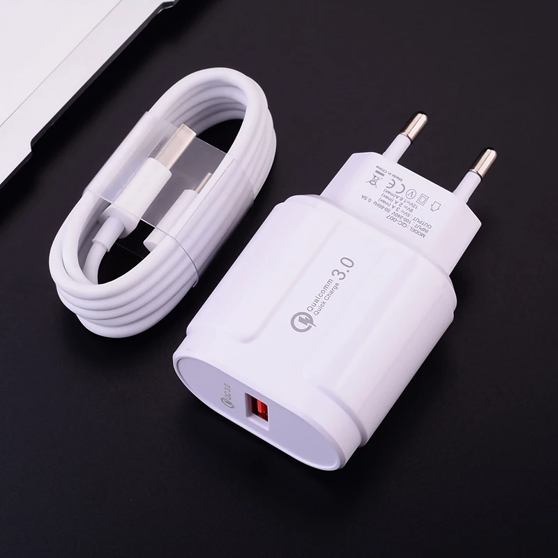 QC 3 0 USB зарядное устройство адаптер Тип C Micro зарядный кабель для Xiaomi POCO X3 NFC Mi A3 A2 Note