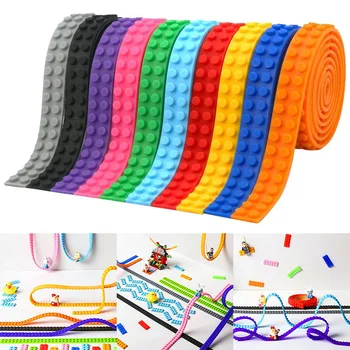 

100CM 2X115 Dots Plastic Loops Blocks Toy Adhesive Plastic Tape Kids Adults DIY Building Blocks Base Plate Sticky Backing Tape