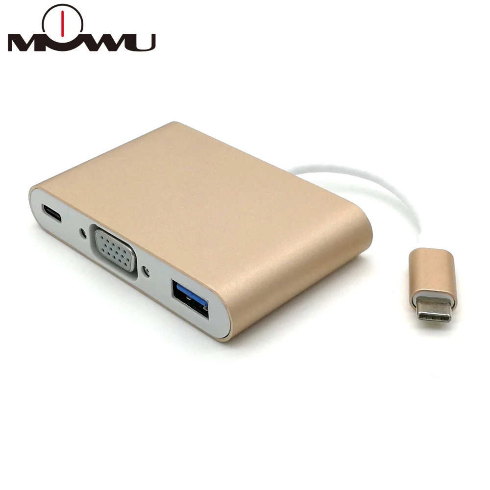 Type-c 3,1 мужчин и женщин VGA/USB3.0/type-c поддержка HD 1080P адаптер для Macbook Matebook Монитор ТВ U диск