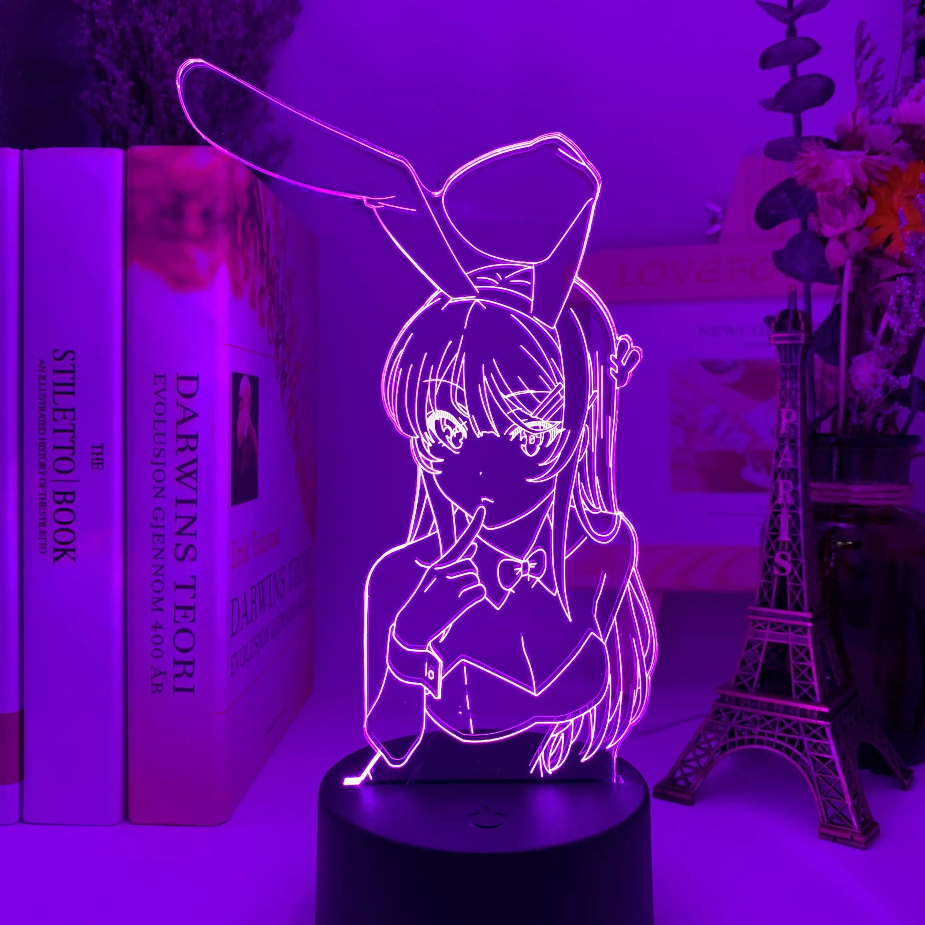 3D Anime Waifu Mai Sakurajima Night Light for Bedroom Decor Gift Friend Bunny Girl LED Lamp | Освещение