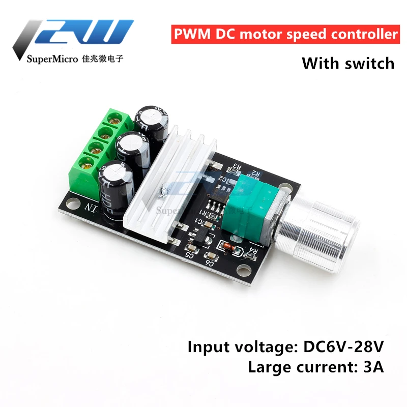DC PWM motor speed regulator 6V12V24V28V 3A switch to regulate 1203BK | Обустройство дома