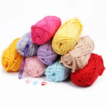 

100g Soft Cotton T Shirt Yarn for Crochet Hook Knitting Blanket Carpet Handbag Cloth Yarn for Hand Thick Knitting Chunky Yarn