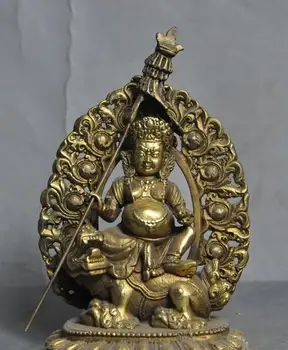 

chinese Tibet Buddhism Refined Brass Copper Vajrapani Mahakala Buddha Statue