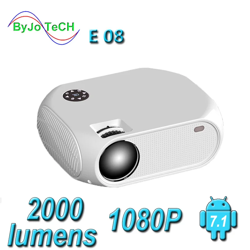 NEUE ByJoTeCH E08 LED projektor 2000 Lumen 1080P Home Theater Multimedia WIFI Android version optional HDMI VGA Proyector Beame NEUE ByJoTeCH E08 LED projektor 2000 Lumen 1080P Home Theater Multimedia WIFI Android version optional HDMI VGA Proyector Beame
