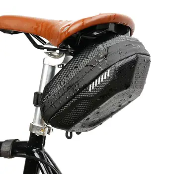 

Waterproof Mountain Bike Bag Carbon Pattern Saddle Bags EVA Hard Shell High-Capacity Bike Tail Pack Bicycle Seatpost Pouch