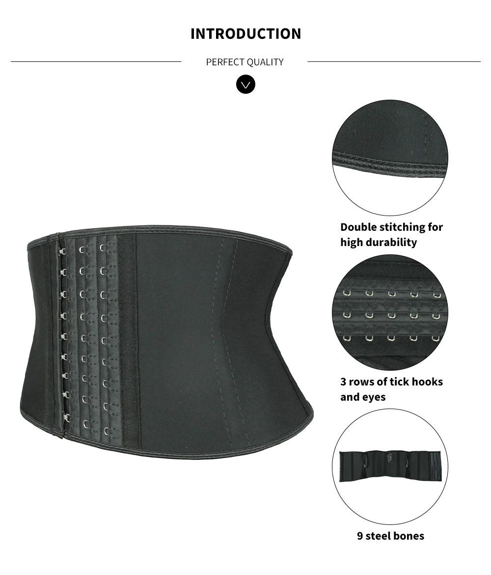 NB1448-1 Waist Trainer Short Torso Corsets 7 Inches Torso 9 Steel Bones Latex Underbust Waist Cinchers Loss Weight Body Shaper for Women (3)