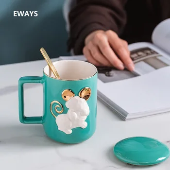 

EWAYS INS CAT DOG ANIMAL 450ML COFFEE TEA MUGS CUP CREATIVITY NORTH EUROPE STYLE FASHION DESIGN