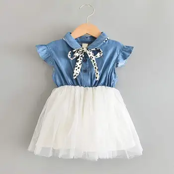 

2020 New Fashion Bow-knot Party Dress Princess Baby Girls Dress Infant Clothing Children Dresses Toddler Baby Dress