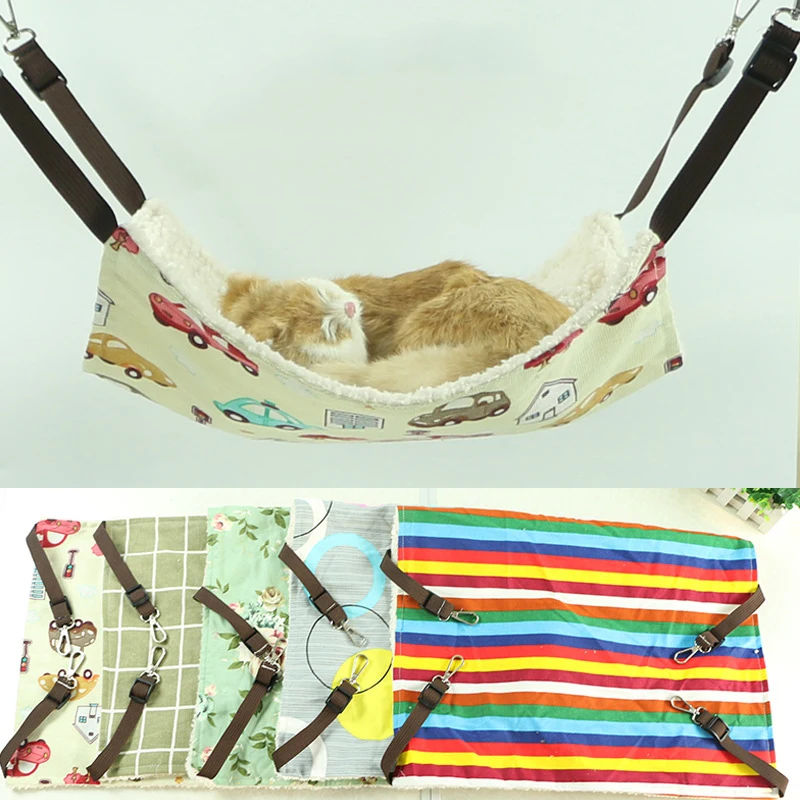 

2019 Cat Litter Cat Hammock Canvas Hook Small Pet Double Thickened Lambskin dropshipping