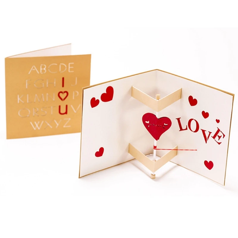  3D Pop Up LOVE Greeting Card Christmas Birthday New Year Invitation D08D - 4.00036E+12