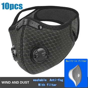 

Cycling Mask Face Cover Cycling Face Mask with Filter Activated Carbon PM 2.5 Anti-Pollution Running Training MTB Road Bike