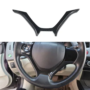 

Carbon Fiber Steering Wheel Cover Cover Fit For HONDA Civic 9th 2012-2015