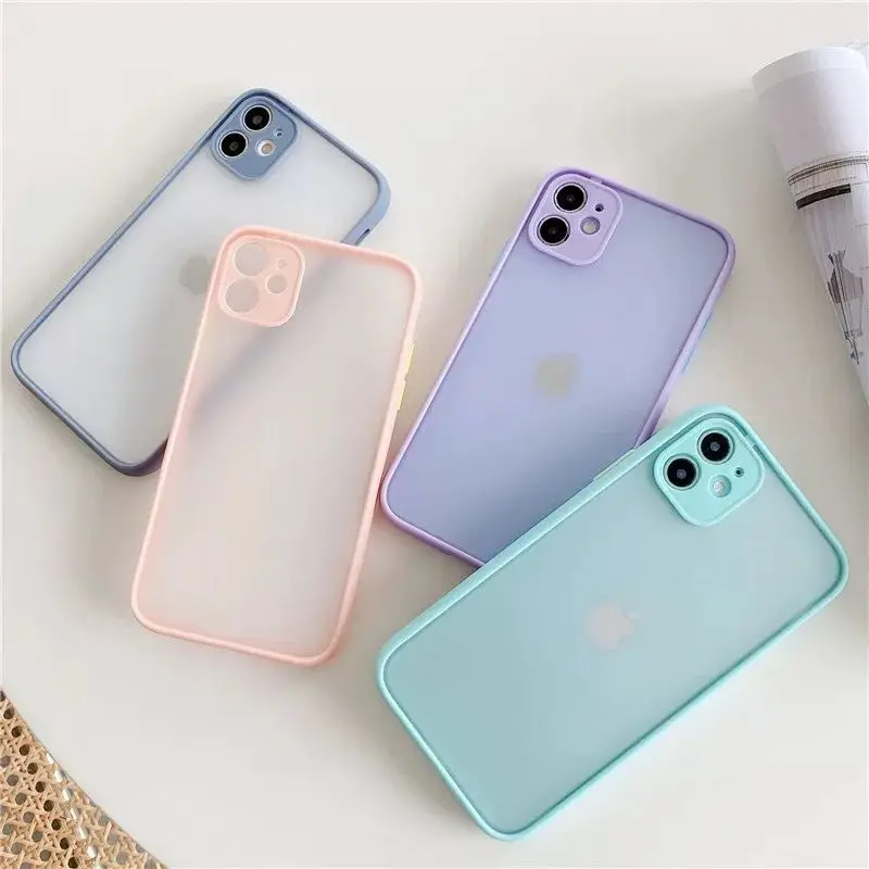 

Mint Hybrid Simple Matte Bumper Phone Case for Iphone 11 Case Pro Max Xr Xs 6s 8 7 Plus Shockproof Soft Tpu Silicone Matte Cover
