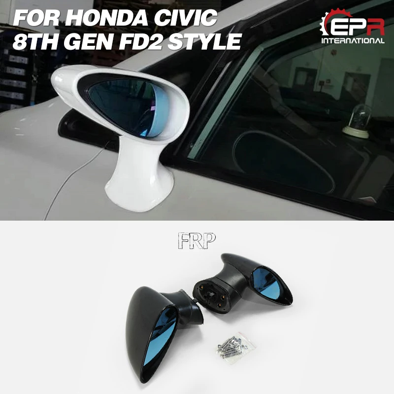 Для Honda 2006-2007 Civic FD2 4 Двери Седан Ложка Стиль стекловолокно боковое зеркало(руководство) FRP стекловолокно заднего вида крышка комплект отделка