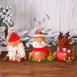 Рождественский канун сетки яблоко мешок милый Санта Снеговик Олень конфеты мешок дети конфеты подарок мешок зимнее украшение