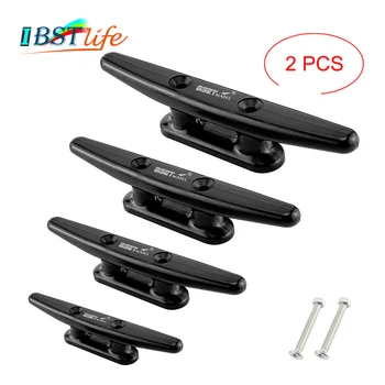 

2X Nylon Low Flat Cleat Open Base Cleat With 2 Screws Marine Boat Yacht Deck Line Rope Tie Kayak Canoe Deck Hardware Accessories