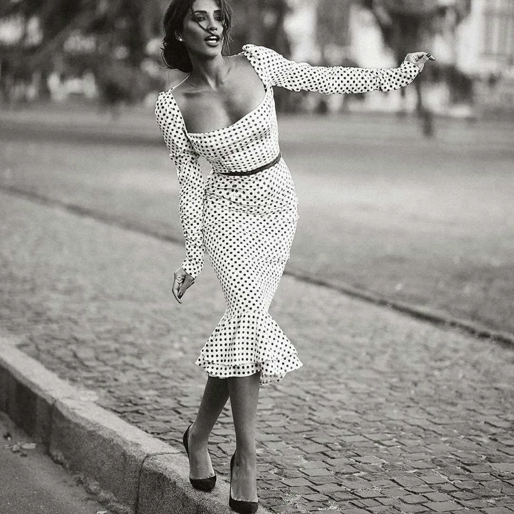 Женское хлопковое платье в горошек SAGACE повседневное свободное смокинг с