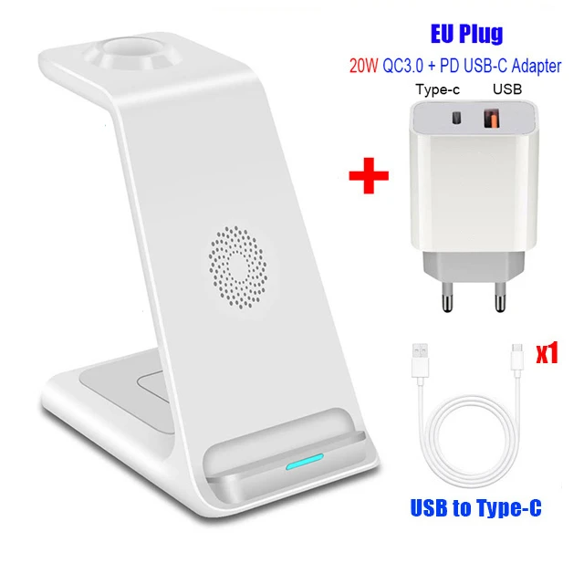 15W Qi 3 in 1 Wireles Chargeing Station For iPhone 13 12 11 Pro Max X AirPods Pro iWatch 7 6 5 4 Wireless Charge For Samsung S21 samsung wireless charging pad Wireless Chargers