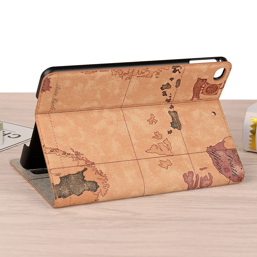 New Print Map Coque For iPad mini 2 mini 3 Case A1432 A1454 Card Slot Leather PU Stand Flip Cover For iPad mini 1 2 3 Case 7 (11)